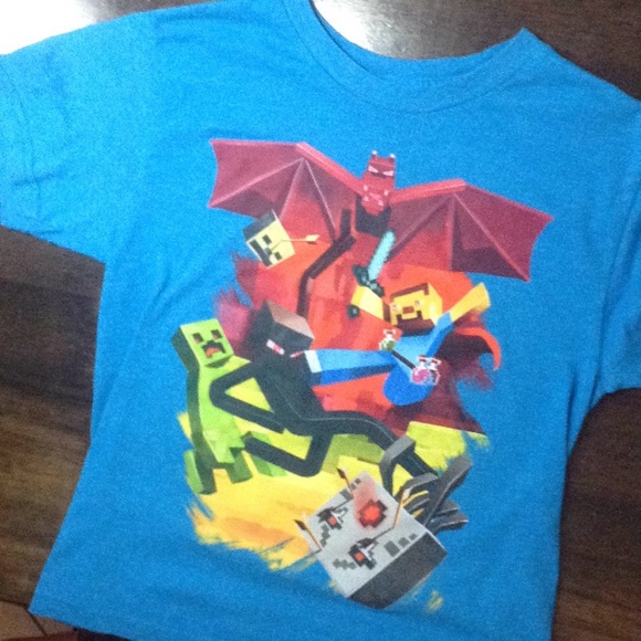 Blue Minecraft Tshirt | Poshmark